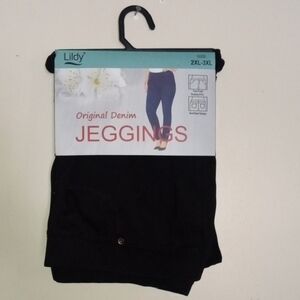 Lildy Black Denim Jeggings for Women